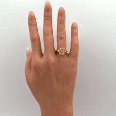 GIA 3 Carat Radiant Yellow Diamond Solitaire Bezel Ring in 18K Yellow Gold