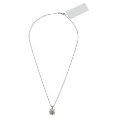 GIA 3 Carat White Diamond Round Solitaire Pendant Necklace in 18K White Gold