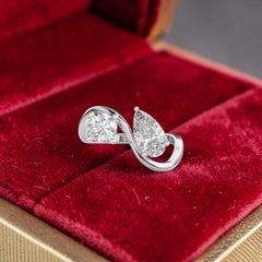 GIA 3 Carats Pear & Round Brilliant D VVS1 Diamonds Toi Et Moi Ring 18K Gold