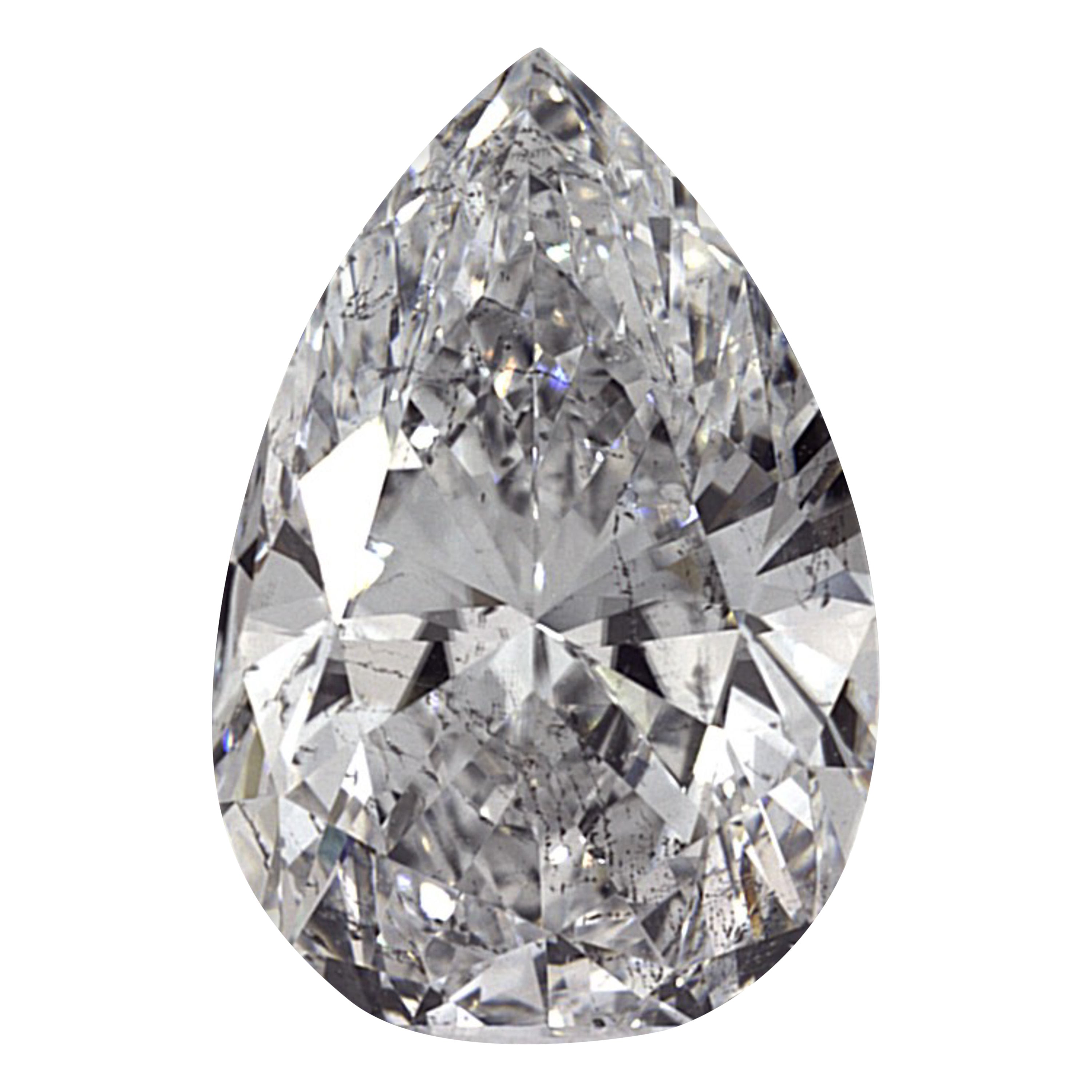 GIA 3.00 Carat Natural Diamond Pear Brilliant Cut D Color I1 Clarity Deal