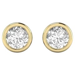 GIA 3,00 Carati F/VS1 Diamanti Brillanti Rotondi Orecchini con castone in Oro 18K