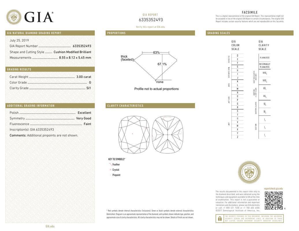 Contemporain GIA 3.00ct Cushion Antique Halo Multi-Stone Curved Diamond Ring (bague à diamant incurvée) en vente