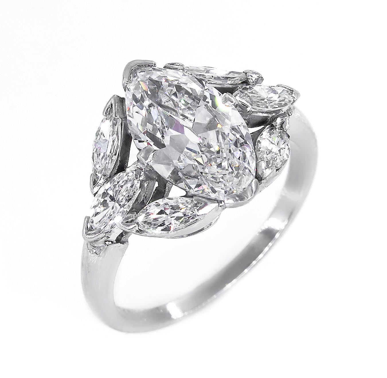 A very ELEGANT and CLASSY , original Art Decowith Old-cut Antique OVAL ( Moval) Diamond ring in Platinum. Circa 1920s. Buy her this exquisite and the most classic, elegant diamond ring which will go beyond her dreams!
Your loved one will cherish