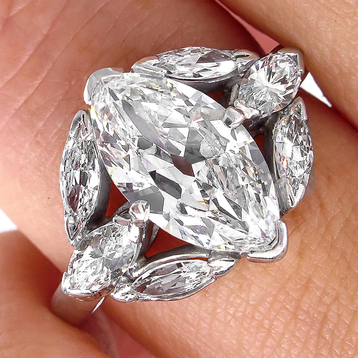 Oval Cut GIA 3.00 Carat Old Oval Moval Cut Diamond Platinum Antique Vintage Ring