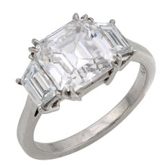 GIA Bague de fiançailles en platine avec diamant Asscher de 3,01 carats
