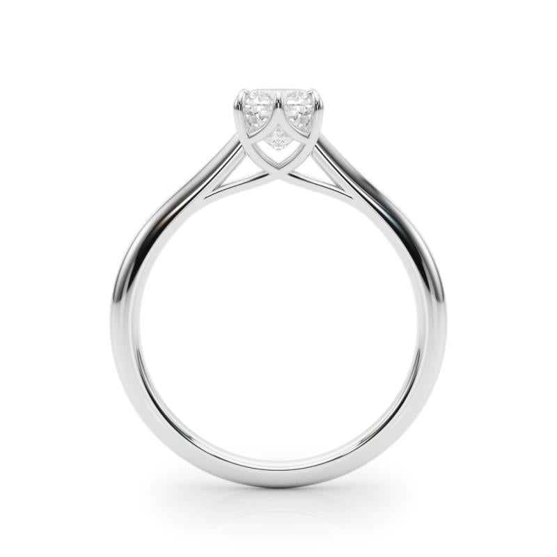GIA 3,01 Carati Cuscino Solitario Tulipano Cattedrale  Anello con diamante In condizioni Nuovo in vendita a New York, NY