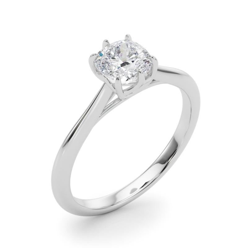 Donna GIA 3,01 Carati Cuscino Solitario Tulipano Cattedrale  Anello con diamante in vendita