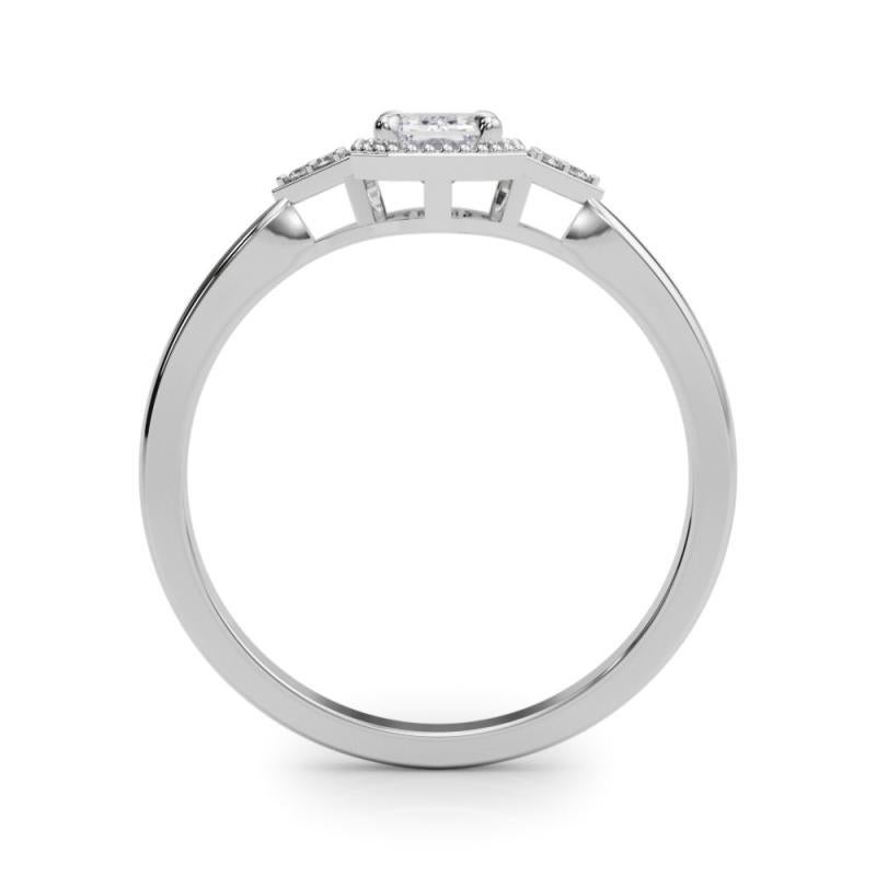 GIA 3,01 Karat Milgrain Radiant Geometrische Lünette  Diamantring im Zustand „Neu“ im Angebot in New York, NY