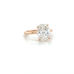 GIA 3.01 Carat Oval Brilliant Cut Diamond Engagement Ring