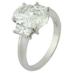 GIA 3.01 carat oval cut diamond platinum engagement ring