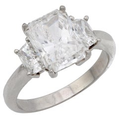 GIA Anillo de compromiso de platino con diamante talla radiante de 3,01 quilates