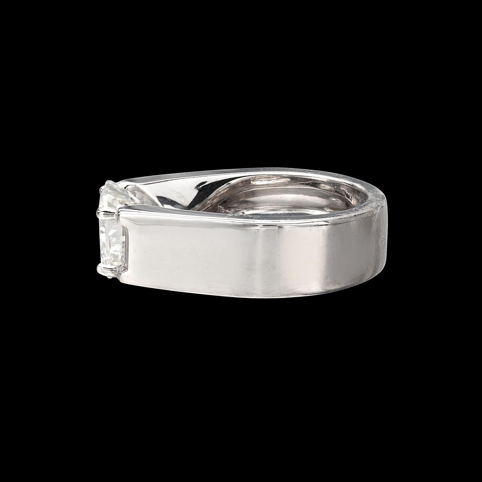 GIA 3.01-Ct H/SI1 Radiant Diamond in Cartier Ring 2