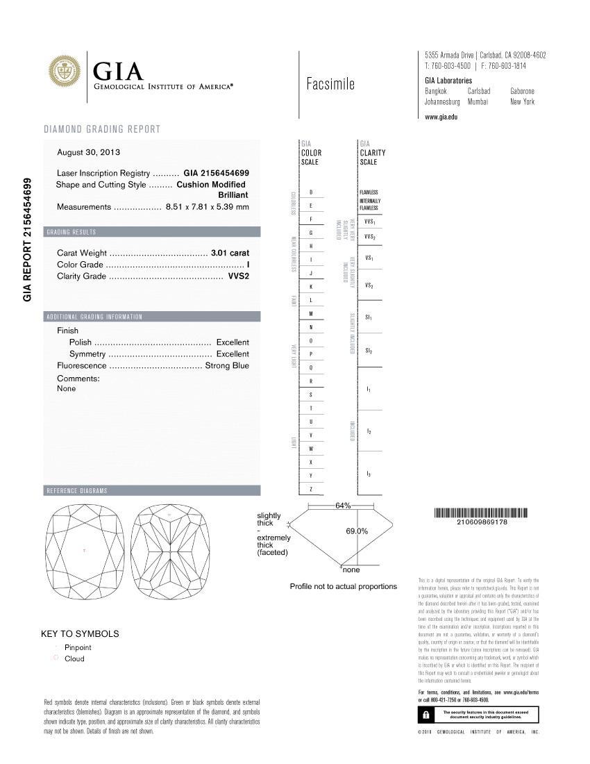 GIA 3,01 Karat I/VVS2 Kissenschliff Diamant 18K Pave/Lünette gefasster Verlobungsring mit Halo Damen im Angebot
