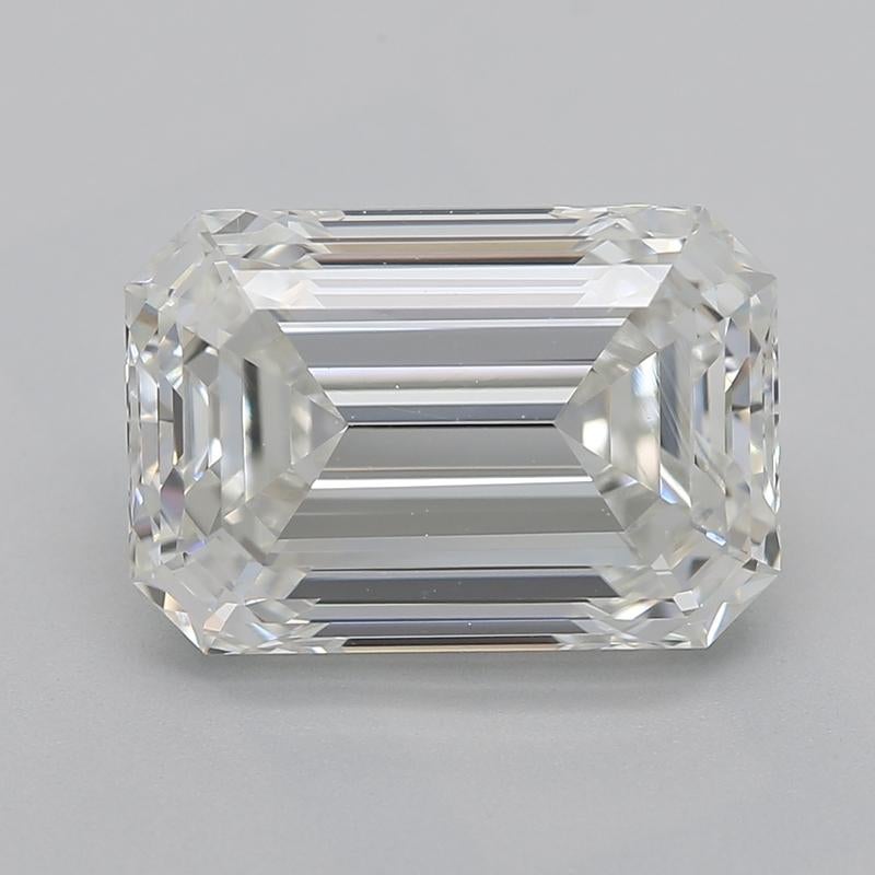 This sophisticated diamond ring features a striking centerpiece of a emerald diamond, weighing 3.01 and boasting a rich H and VS2. Handcrafted with precision, the ring showcases a beautifully polished band in white gold , enhancing its luxurious