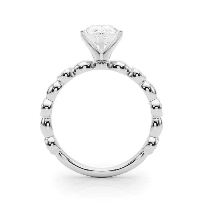 GIA 3.01ct Pear Side Stone Bezel Band Solitaire Diamond Ring Neuf - En vente à New York, NY