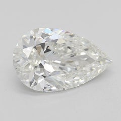GIA 3.01ct Pear Three-Stone Tapered Baguette 18K White Gold Diamond Ring