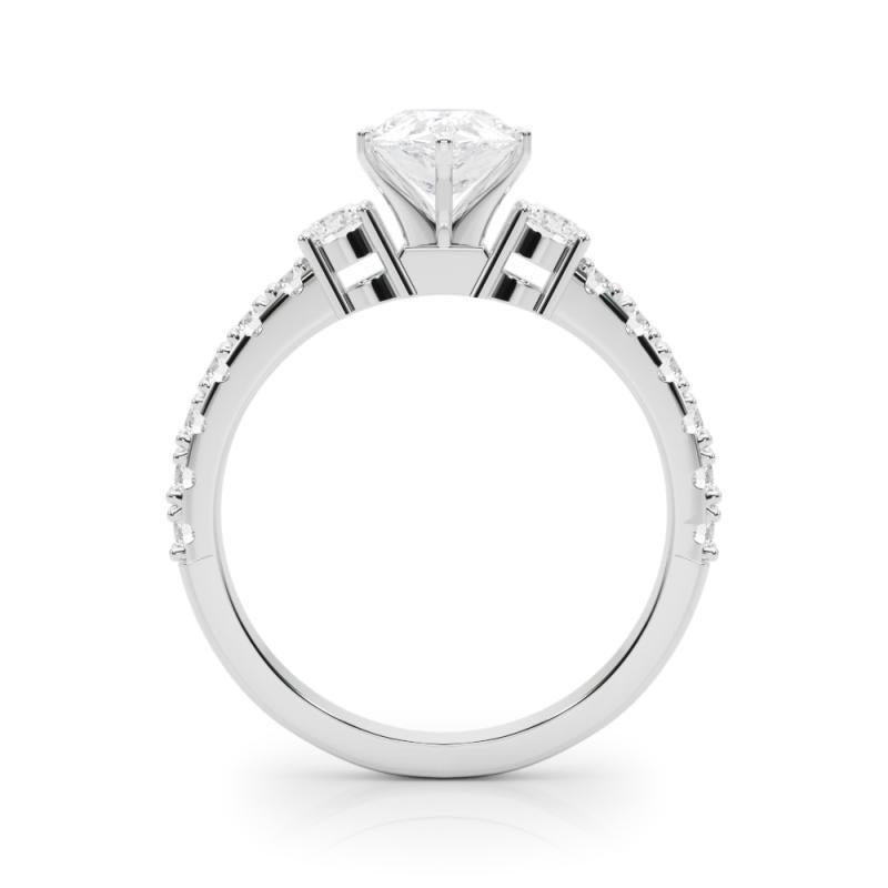 GIA 3,01ct Pera de tres piedras con mango de diamante  Anillo de diamantes en Nuevo Estado en New York, NY