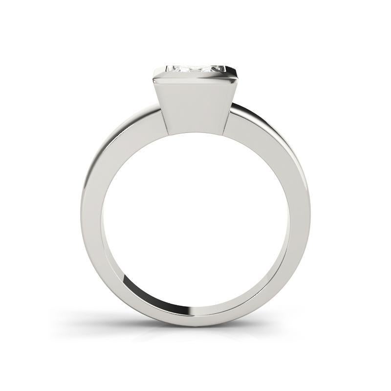 GIA 3,01ct Anello di diamanti moderno con solitario a castone e fascia larga In condizioni Nuovo in vendita a New York, NY