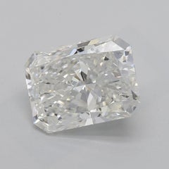GIA 3.01ct Radiant Solitaire with Half Eternity 18K White Gold Diamond Ring