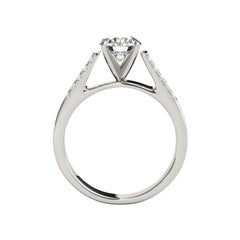 GIA 3.01ct Round Double Channel Solitaire Cathedral Diamond Ring