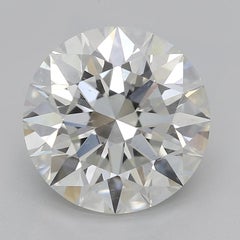 GIA 3.01ct Round Three-Stone Tapered Baguette 18K White Gold Diamond Ring