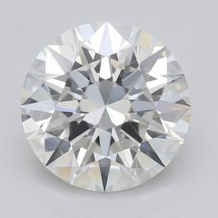 GIA 3.01ct Round Three-Stone Tapered Baguette 18K White Gold Diamond Ring