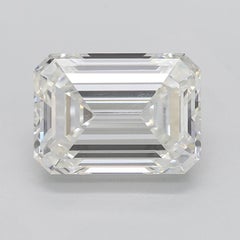 GIA 3.02ct Emerald Three-Stone Tapered Baguette 18K White Gold Diamond Ring