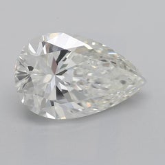 GIA 3.02ct Pear Three-Stone Tapered Baguette 18K White Gold Diamond Ring