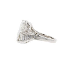 GIA 3.04 and 3.03 Carat Pear Shape Diamond Ring