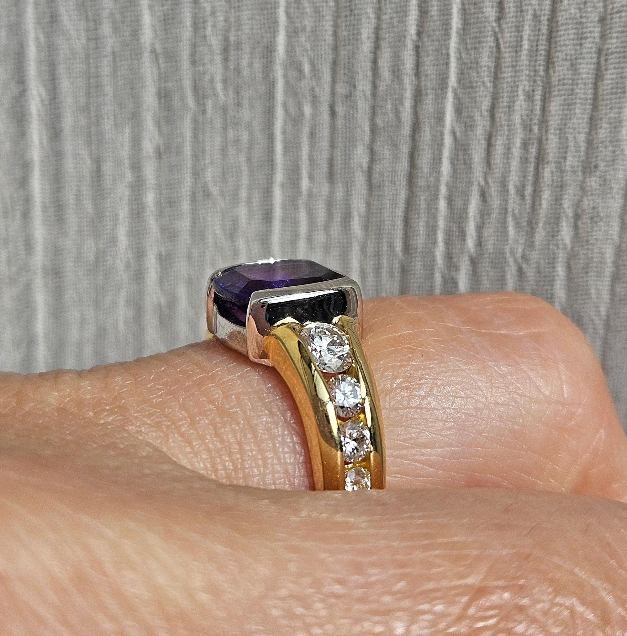 GIA 3.04ctw Natural PURPLE Unheated Ceylon Sapphire Diamond Platinum 18K Ring 1