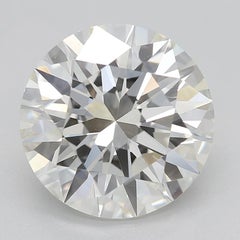 GIA Anillo de diamantes redondo de 3,05 ct en oro blanco de 18 quilates, engastado y solitario