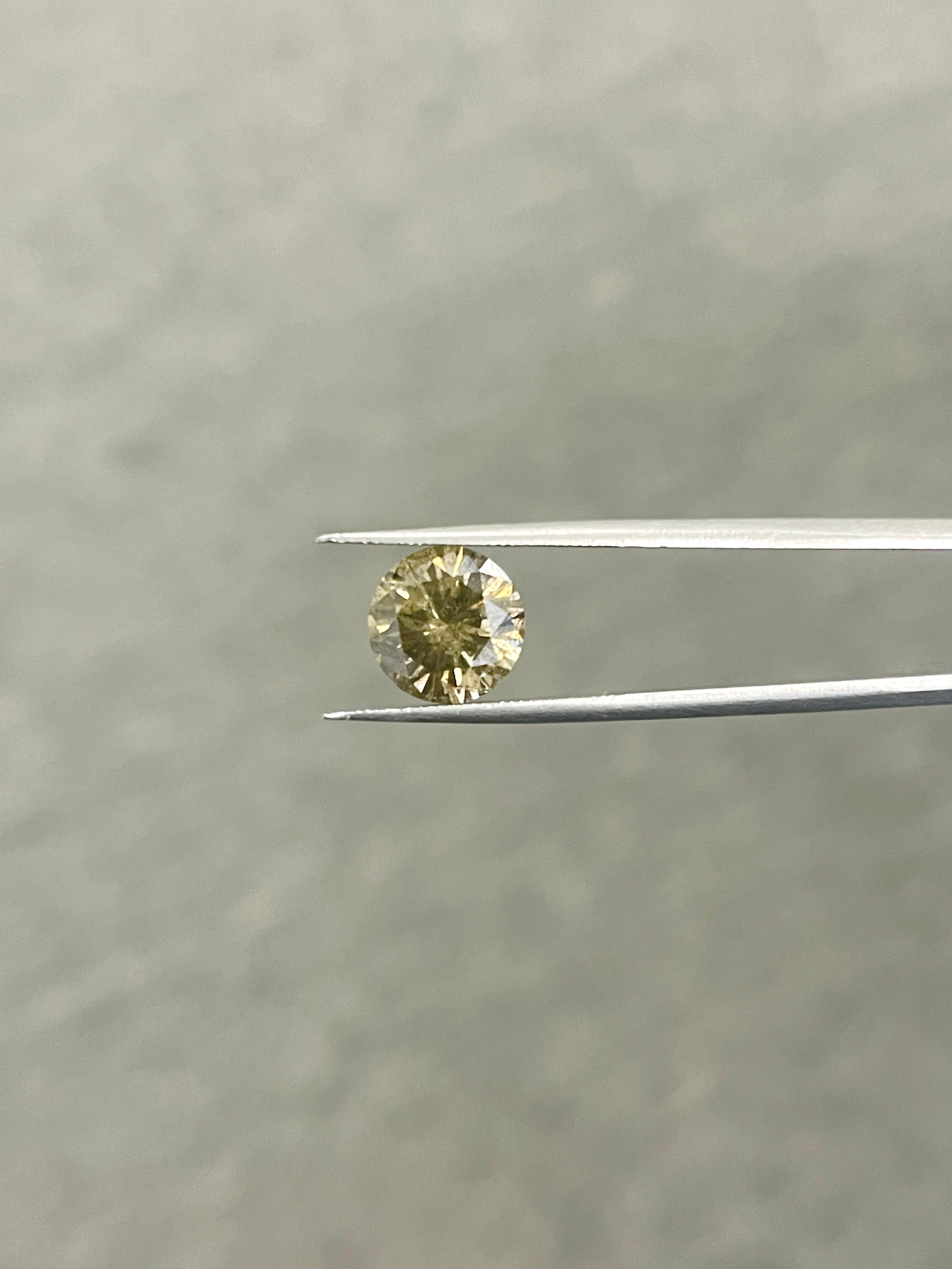 Women's FLASH SALE GIA 3.08 Carat Fancy Dark Yellow Natural Round Loose Diiamond For Sale