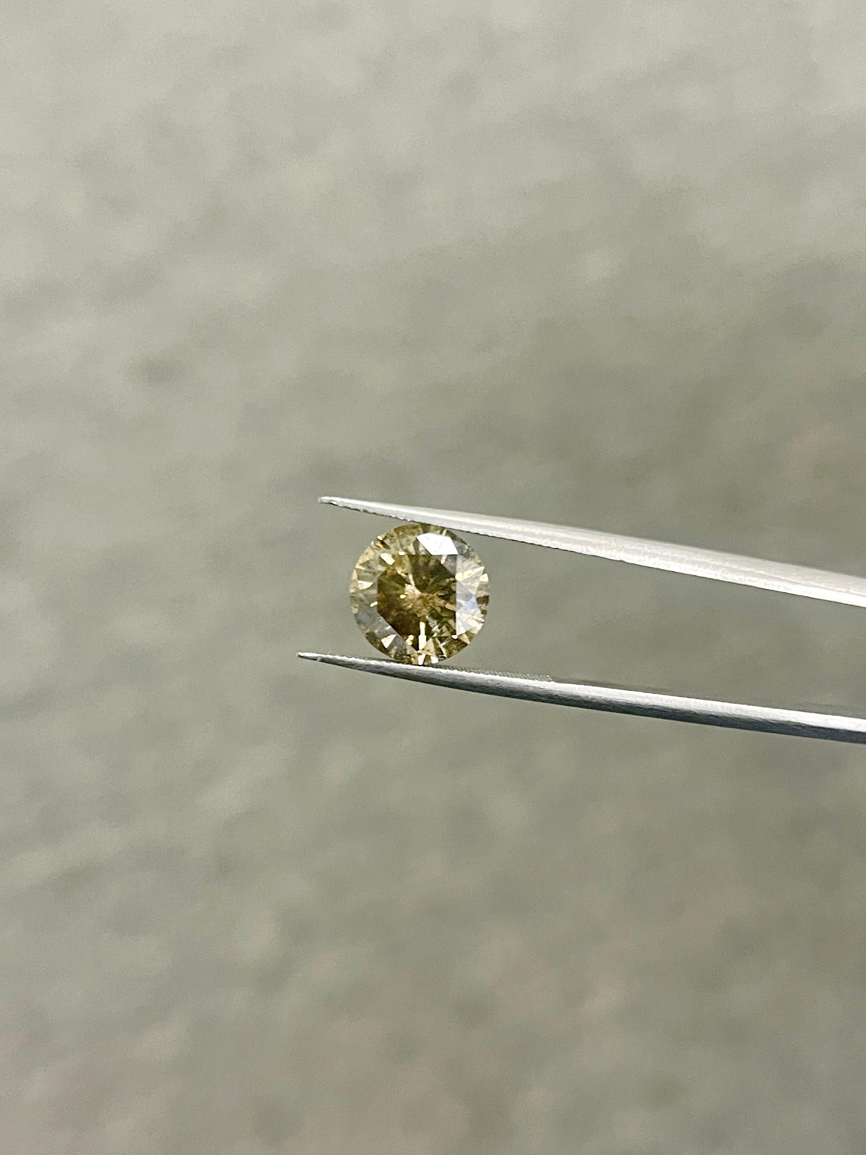 FLASH SALE GIA 3.08 Carat Fancy Dark Yellow Natural Round Loose Diiamond For Sale 1