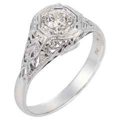 GIA 3,12 Karat Diamanten mit altem europäischem Schliff Platin Verlobungsring