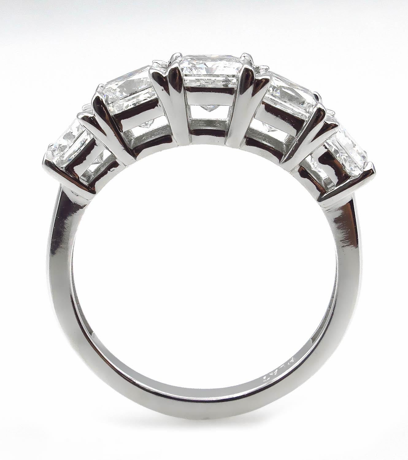 GIA 3.16 Carat Estate Vintage Radiant Diamond Engagement Wedding Platinum Ring 2