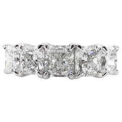 GIA 3.16 Carat Estate Vintage Radiant Diamond Engagement Wedding Platinum Ring