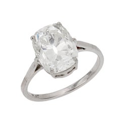 Platin-Verlobungsring mit GIA 3.18 Karat Diamant im alten Minenschliff