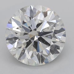 GIA 3.25ct Round Three-Stone Tapered Baguette 18K White Gold Diamond Ring