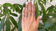 GIA 3.31 Carats Antique Cushion Cut Diamond 20k Yellow Gold Ring