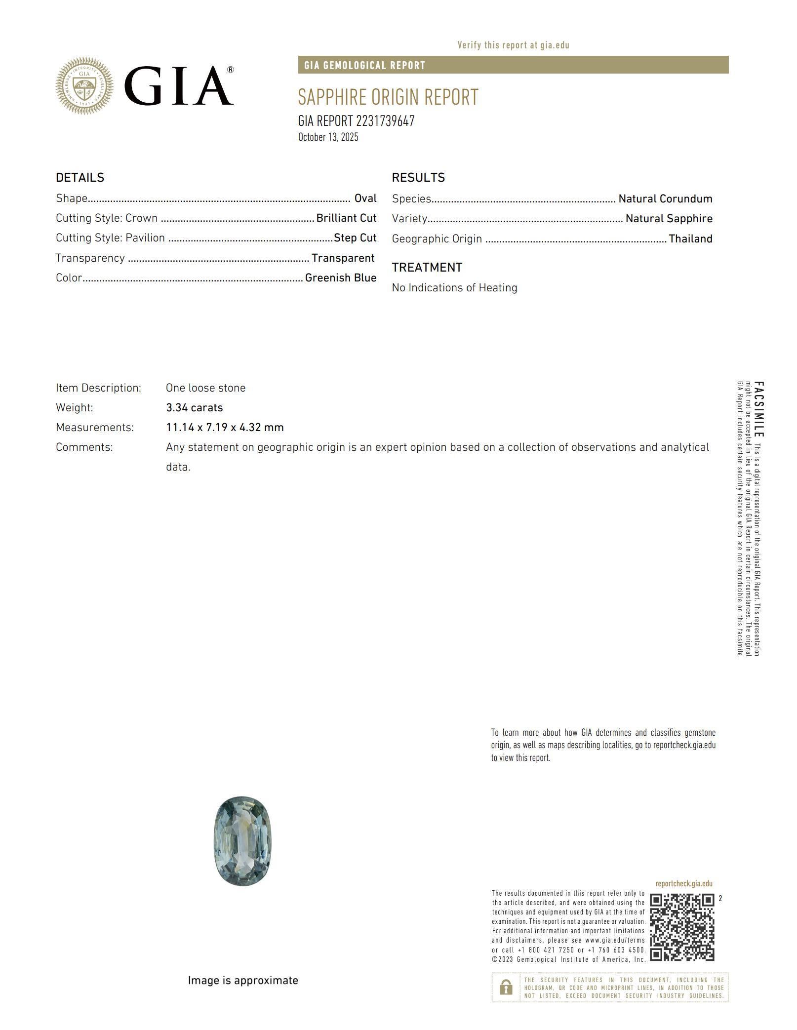 GIA 3,34 Karat hitzefrei Saphir Diamant Platin Verlobungsring im Angebot 1