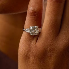 GIA 3.34 carat old mine cut diamond platinum engagement ring