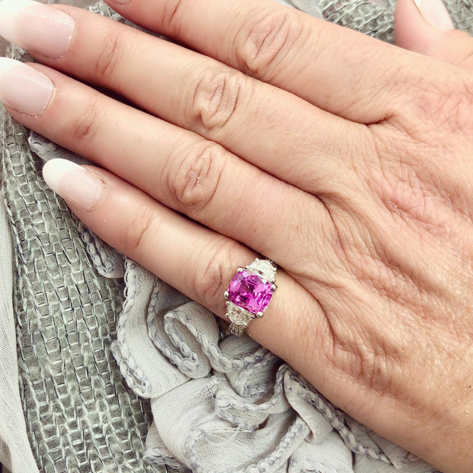 light pink sapphire ring