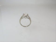 GIA 3.34 Pear Shape Diamond with Tapered Baguettes Engagement Ring