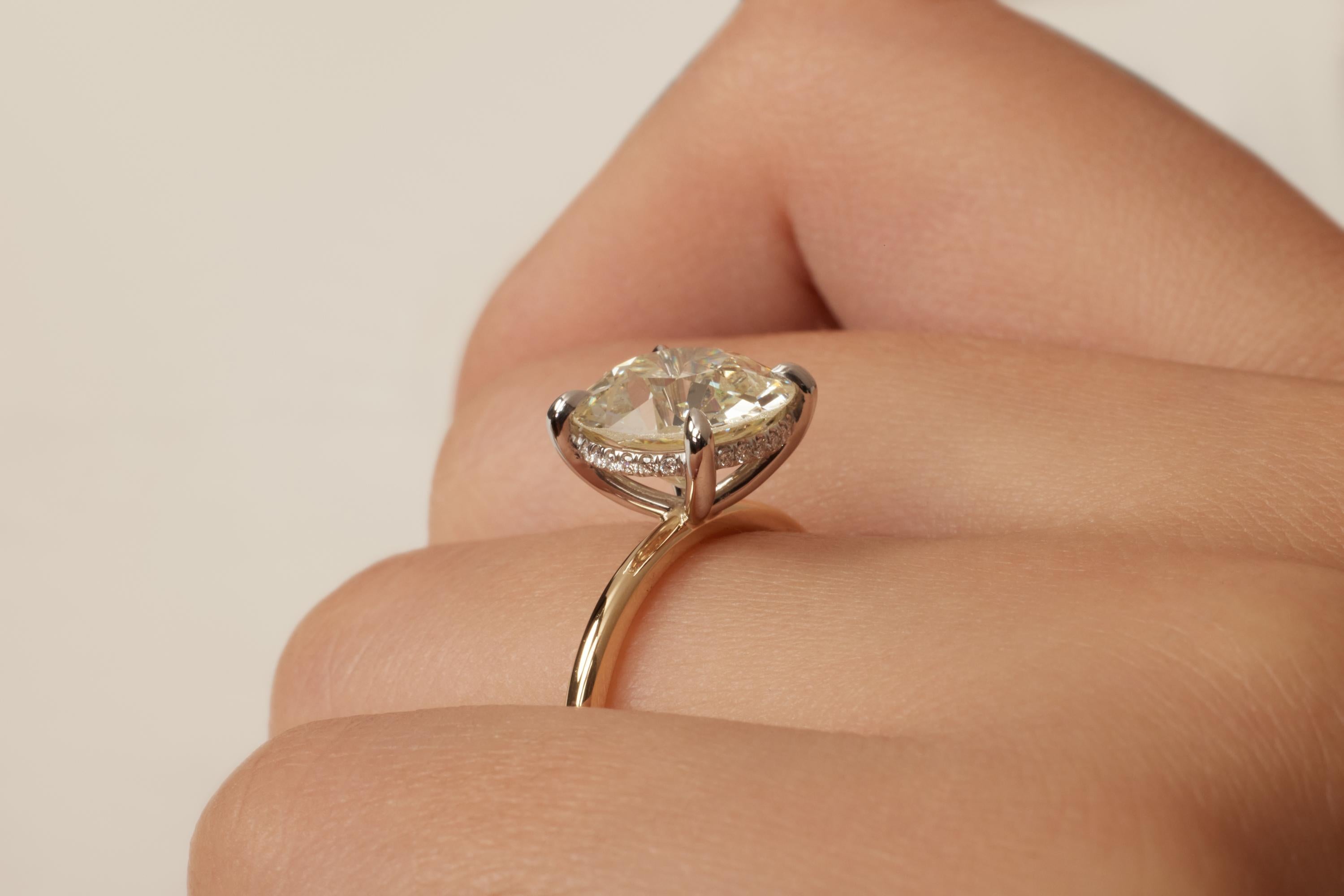 Women's GIA 3.35ct Antique Old Euro Diamond Solitaire Engagement 18k Plat Vintage Ring