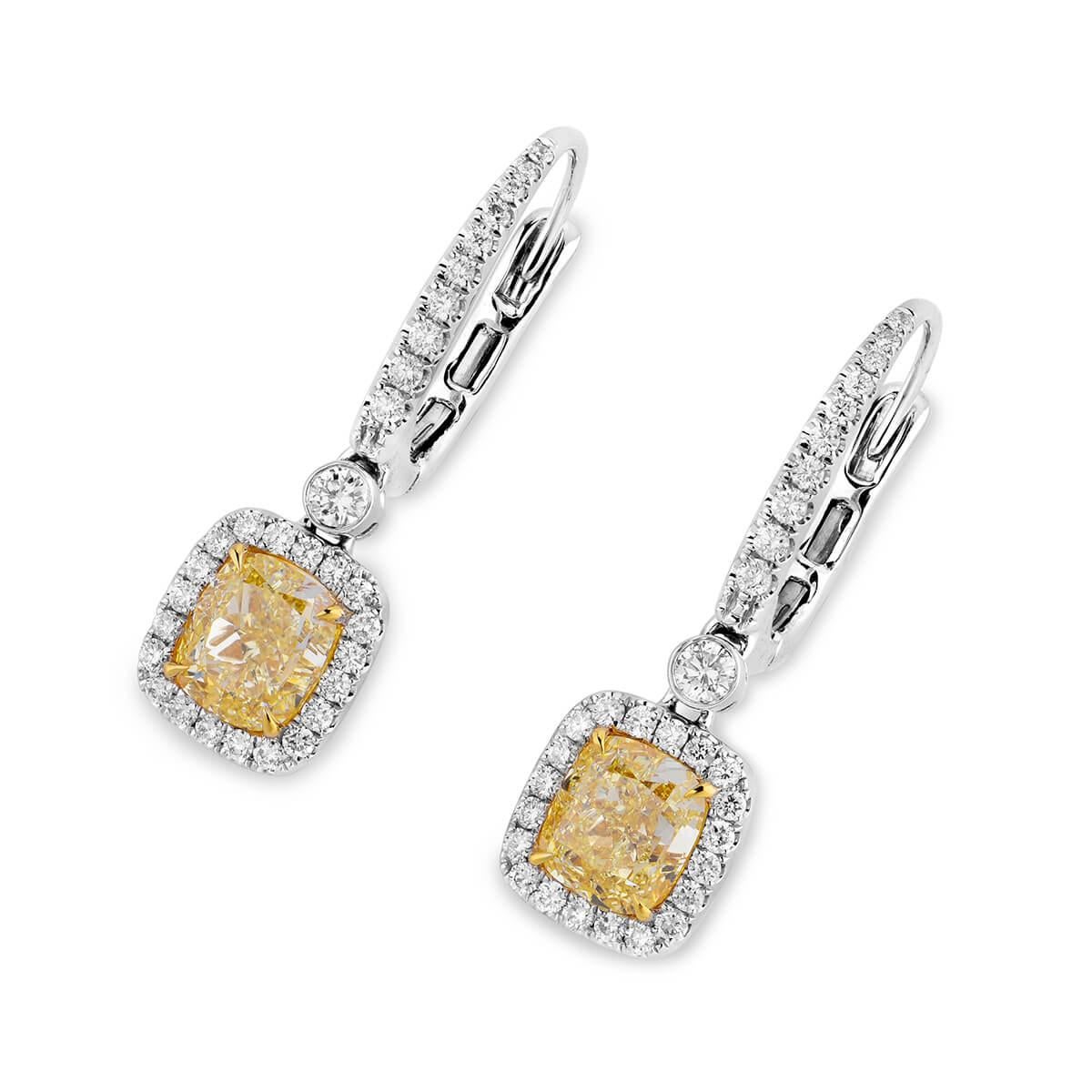 Natural, untreated Fancy Light Yellow Diamonds 2.80 carats GIA certified. 
Surrounded by White side stones. All together making up a total of 3.37 Carats. 
18 Karat White Gold. 
This piece can be customized. 

SKU	JCEF05418826
DISPLAY COLOR	Fancy