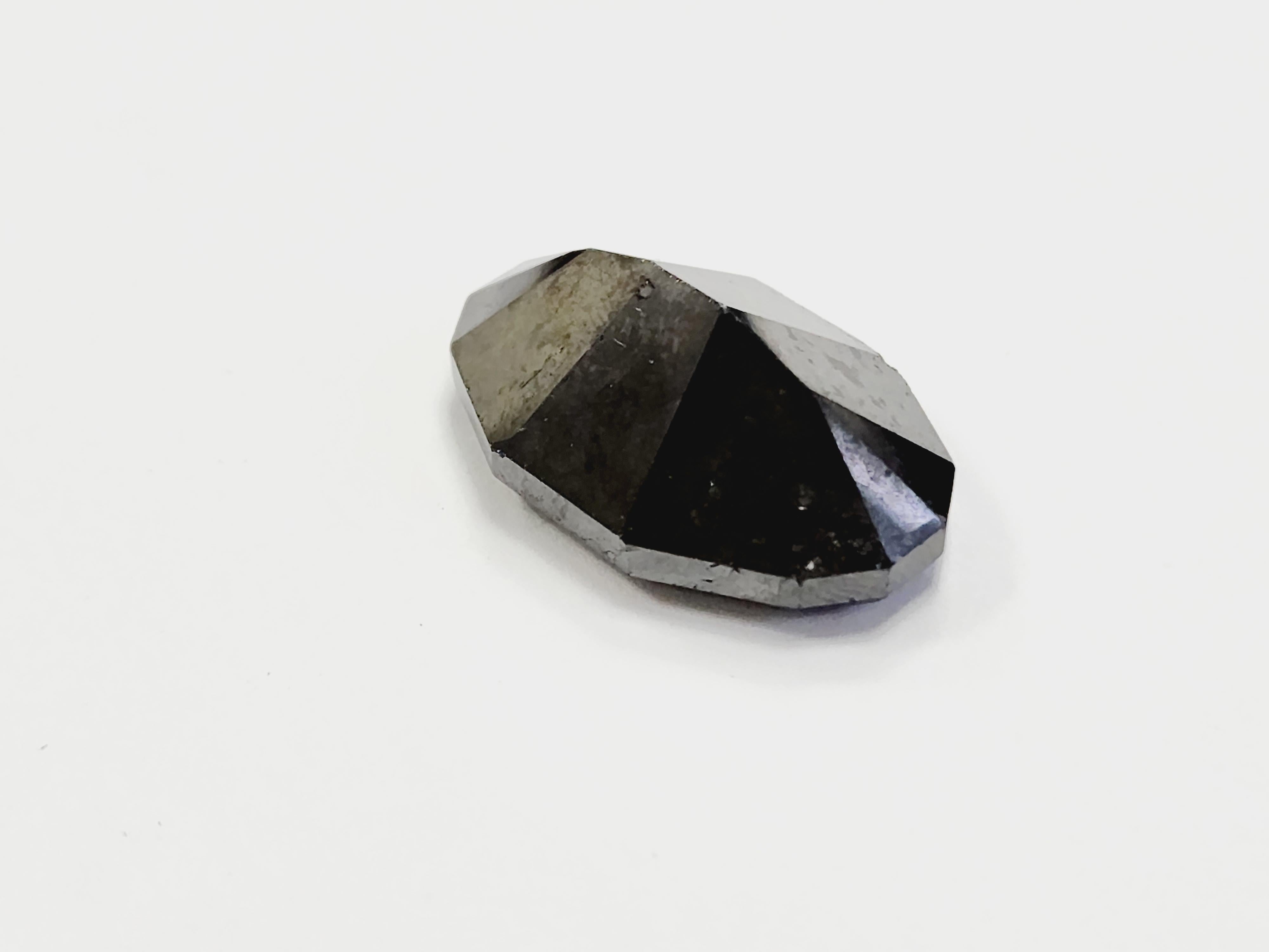 Women's or Men's GIA 33.79 Carat Fancy Black Oval Shape Loose Diamond For Sale