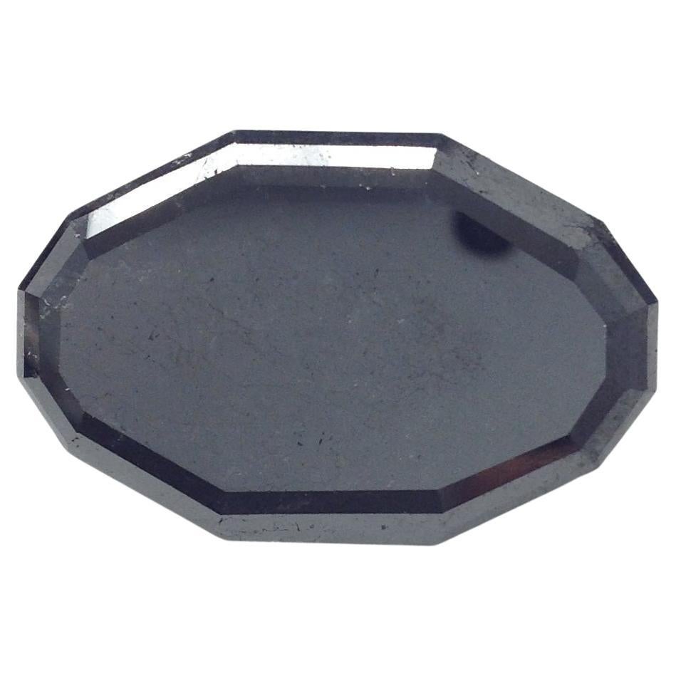 GIA Diamant en vrac de 33,79 carats de forme ovale de couleur noire fantaisie