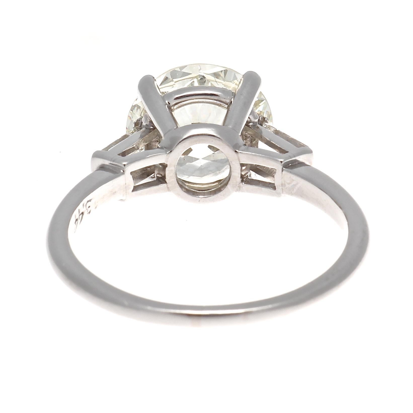 Women's GIA 3.44 Carat Diamond Platinum Engagement Ring