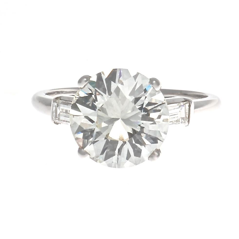 GIA 3.44 Carat Diamond Platinum Engagement Ring