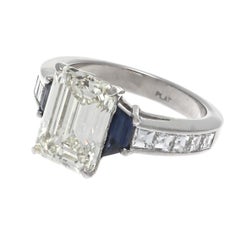 GIA 3.44 Carat Diamond Platinum Ring